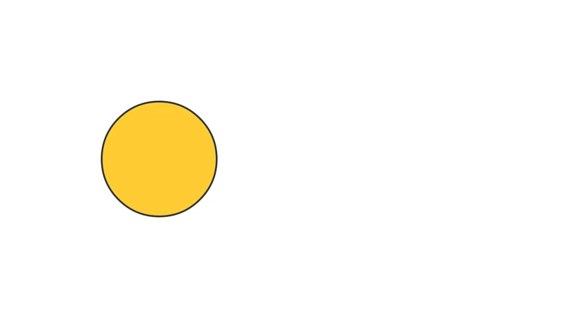 A plain yellow face on a white stage